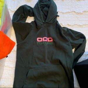 Odd Future dark green Hoodie with Pink and Green Logo